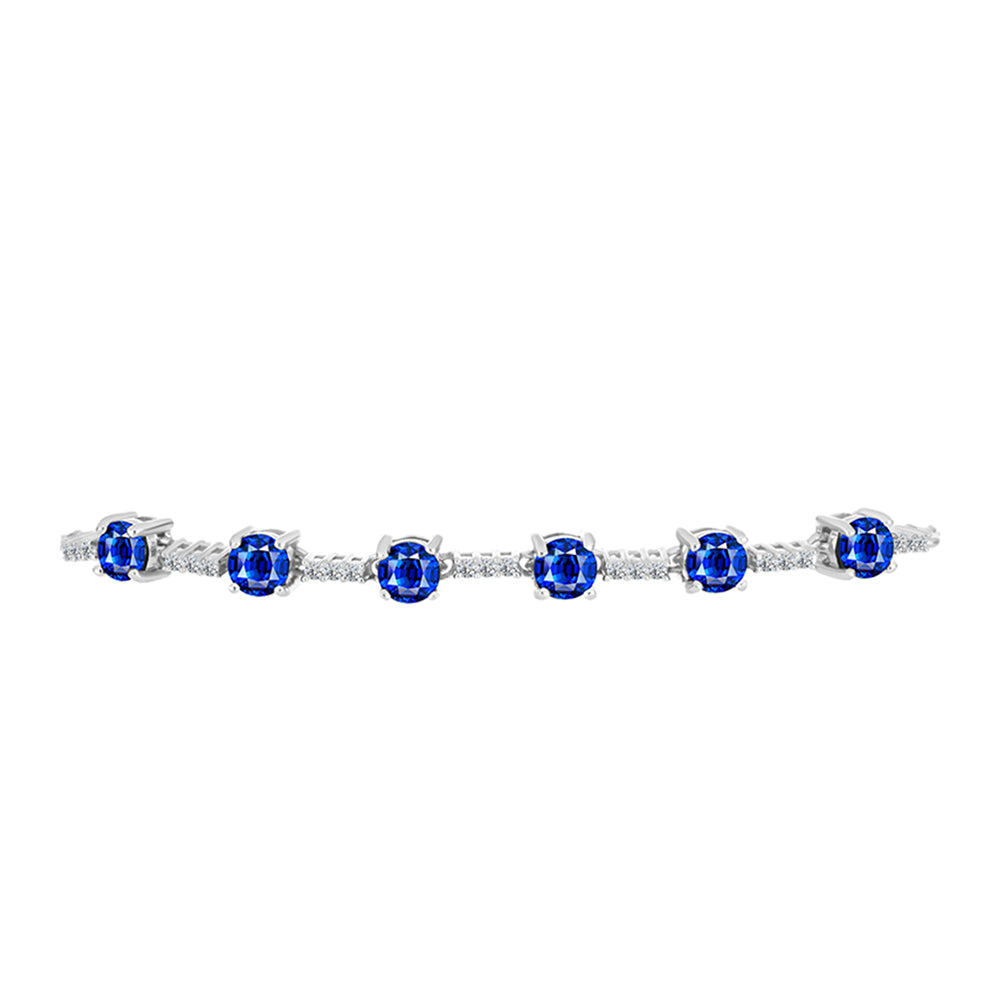 Brățară din Argint 925 ( 3.94 grame ) cu Safir Albastru Australian și Topaz Alb 2.59 Carate