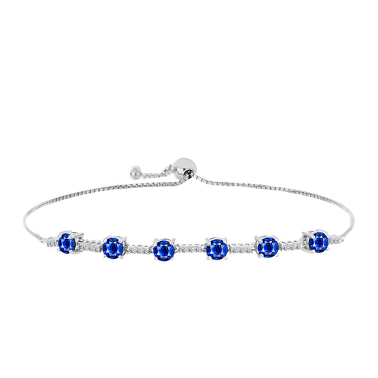 Brățară din Argint 925 ( 3.94 grame ) cu Safir Albastru Australian și Topaz Alb 2.59 Carate