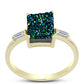 Inel din Argint 925 Placat cu Aur ( 2.41 grame ) cu Drusy Verde și Topaz Alb 3.61 Carate