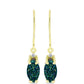 Cercei din Argint 925 Placat cu Aur ( 1.74 grame ) cu Drusy Verde și Topaz Alb 2.38 Carate