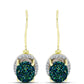 Cercei din Argint 925 Placat cu Aur ( 2.56 grame ) cu Drusy Verde și Topaz Alb 4.07 Carate
