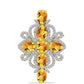 Pandantiv din Argint 925 Placat cu Aur ( 3.74 grame ) cu Citrin Rio Golden și Topaz Alb 3.52 Carate