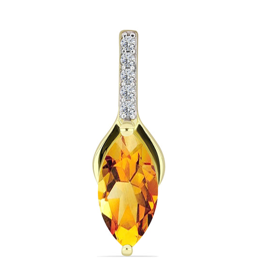 Pandantiv din Argint 925 Placat cu Aur ( 1.15 grame ) cu Citrin Rio Golden și Topaz Alb 1.62 Carate