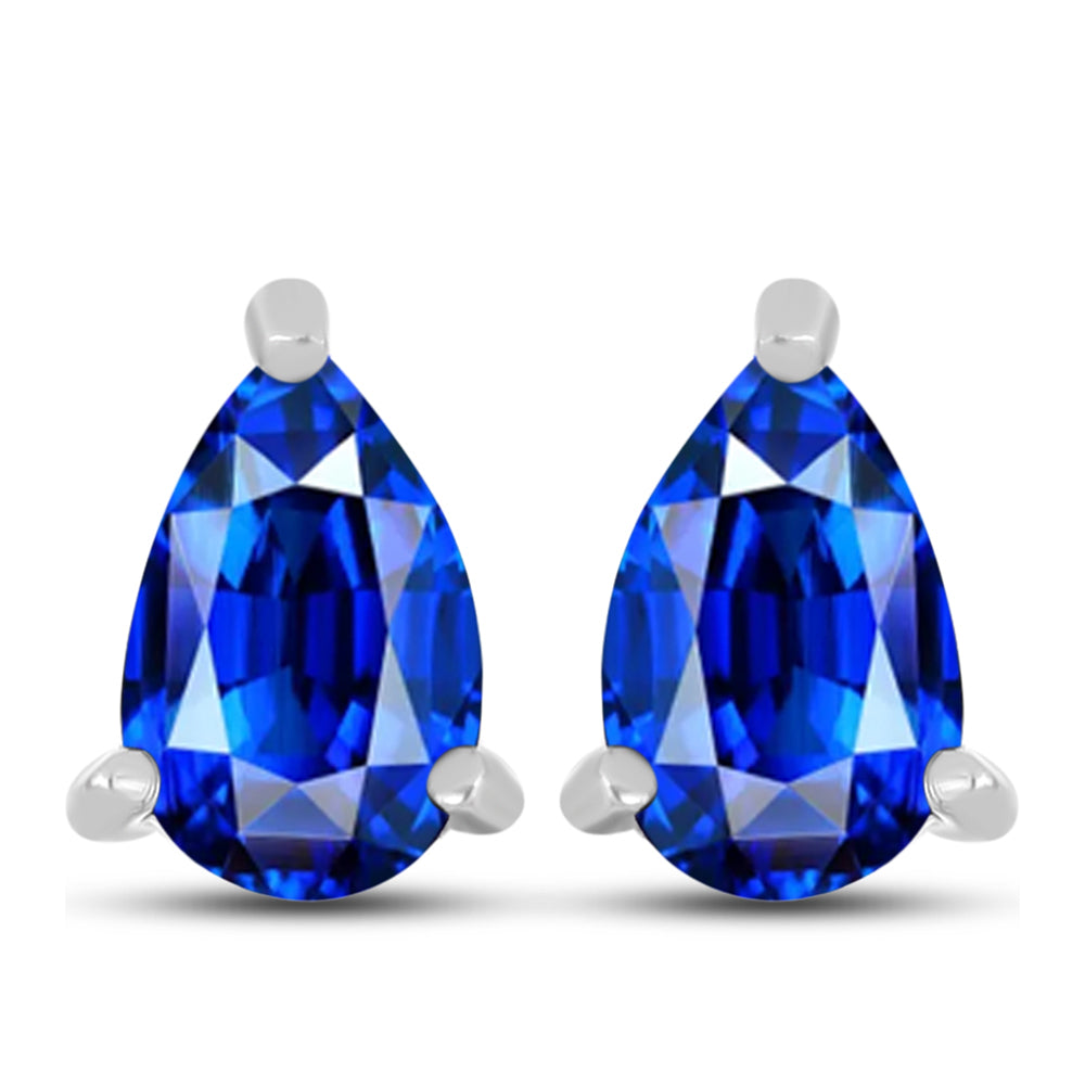 Cercei din Argint 925 ( 1.11 grame ) cu Safir Albastru Australian 1.16 Carate