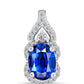 Pandantiv din Argint 925 ( 1.09 grame ) cu Safir Albastru Australian și Topaz Alb 1.89 Carate