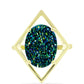 Inel din Argint 925 Placat cu Aur ( 4.06 grame ) cu Drusy Verde 9.27 Carate