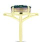 Inel din Argint 925 Placat cu Aur ( 4.06 grame ) cu Drusy Verde 9.27 Carate