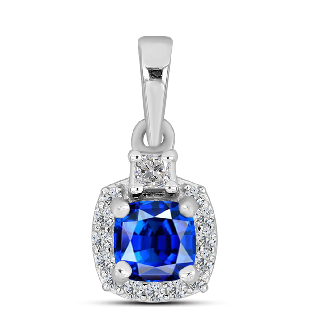 Pandantiv din Argint 925 ( 0.94 grame ) cu Safir Albastru Australian și Topaz Alb 1.06 Carate 1 