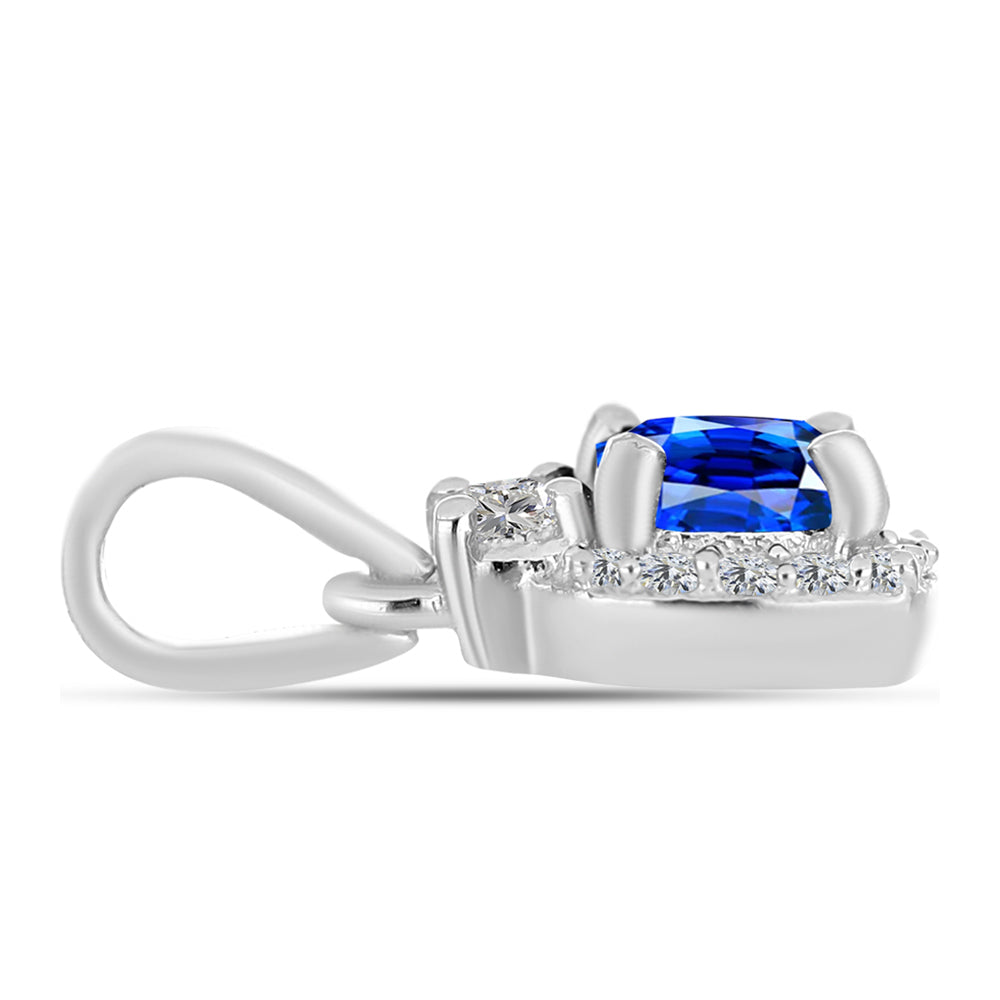 Pandantiv din Argint 925 ( 0.94 grame ) cu Safir Albastru Australian și Topaz Alb 1.06 Carate