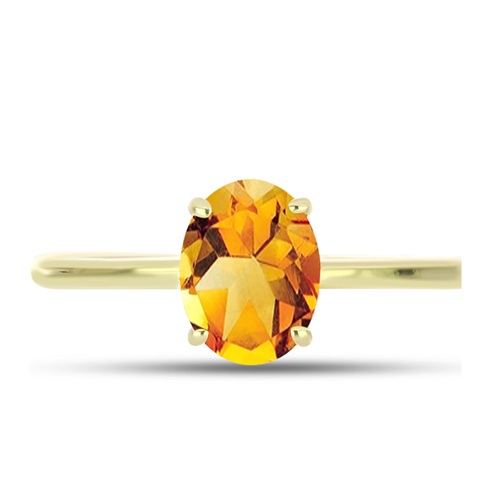 Inel din Argint 925 Placat cu Aur ( 1.72 grame ) cu Citrin Rio Golden 1.07 Carate 1 
