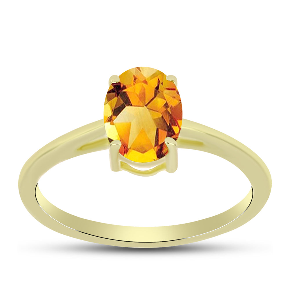Inel din Argint 925 Placat cu Aur ( 1.72 grame ) cu Citrin Rio Golden 1.07 Carate 3 