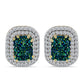 Cercei din Argint 925 Placat cu Aur ( 3.98 grame ) cu Drusy Verde și Topaz Alb 4 Carate