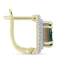 Cercei din Argint 925 Placat cu Aur ( 3.98 grame ) cu Drusy Verde și Topaz Alb 4 Carate
