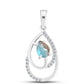 Pandantiv din Argint 925 ( 1.44 grame ) cu Labradorit și Topaz Alb 0.9 Carate