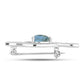 Broşă din Argint 925 ( 3.07 grame ) cu Labradorit și Topaz Alb 1.19 Carate