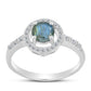 Inel din Argint 925 ( 2.43 grame ) cu Labradorit și Topaz Alb 1.07 Carate