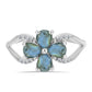 Inel din Argint 925 ( 2.44 grame ) cu Labradorit și Topaz Alb 1.32 Carate