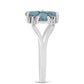 Inel din Argint 925 ( 2.44 grame ) cu Labradorit și Topaz Alb 1.32 Carate