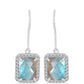 Cercei din Argint 925 ( 2.76 grame ) cu Labradorit și Topaz Alb 4.41 Carate