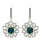 Cercei din Argint 925 Placat cu Aur ( 6.44 grame ) cu Drusy Verde și Topaz Alb 6 Carate