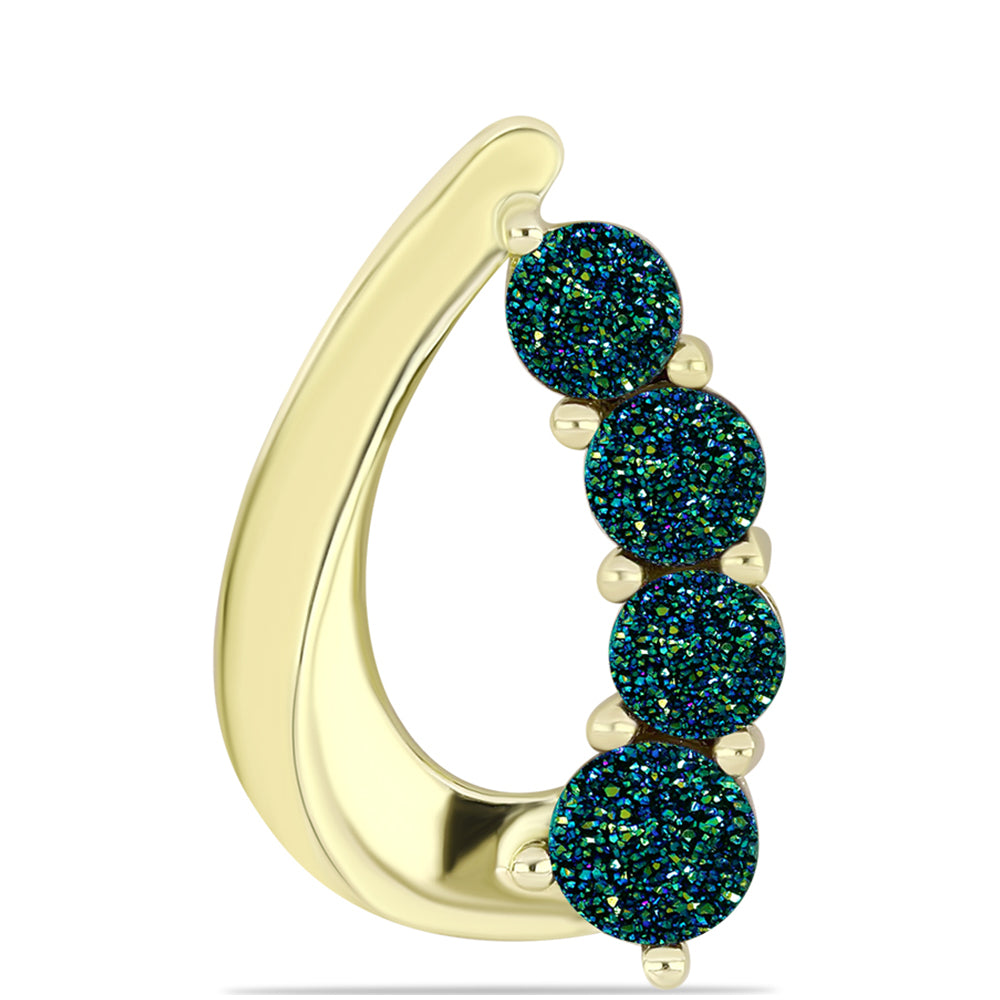 Pandantiv din Argint 925 Placat cu Aur ( 2.78 grame ) cu Drusy Verde 2.79 Carate 1 
