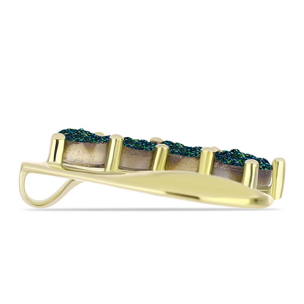 Pandantiv din Argint 925 Placat cu Aur ( 2.78 grame ) cu Drusy Verde 2.79 Carate