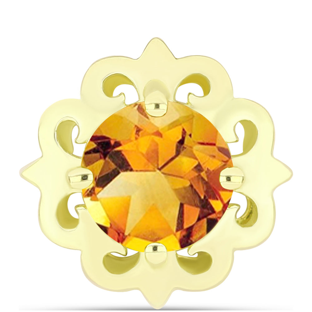 Pandantiv din Argint 925 Placat cu Aur ( 1.13 grame ) cu Citrin Rio Golden 1.74 Carate
