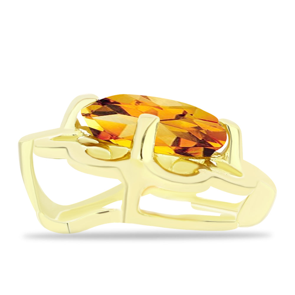 Pandantiv din Argint 925 Placat cu Aur ( 1.13 grame ) cu Citrin Rio Golden 1.74 Carate