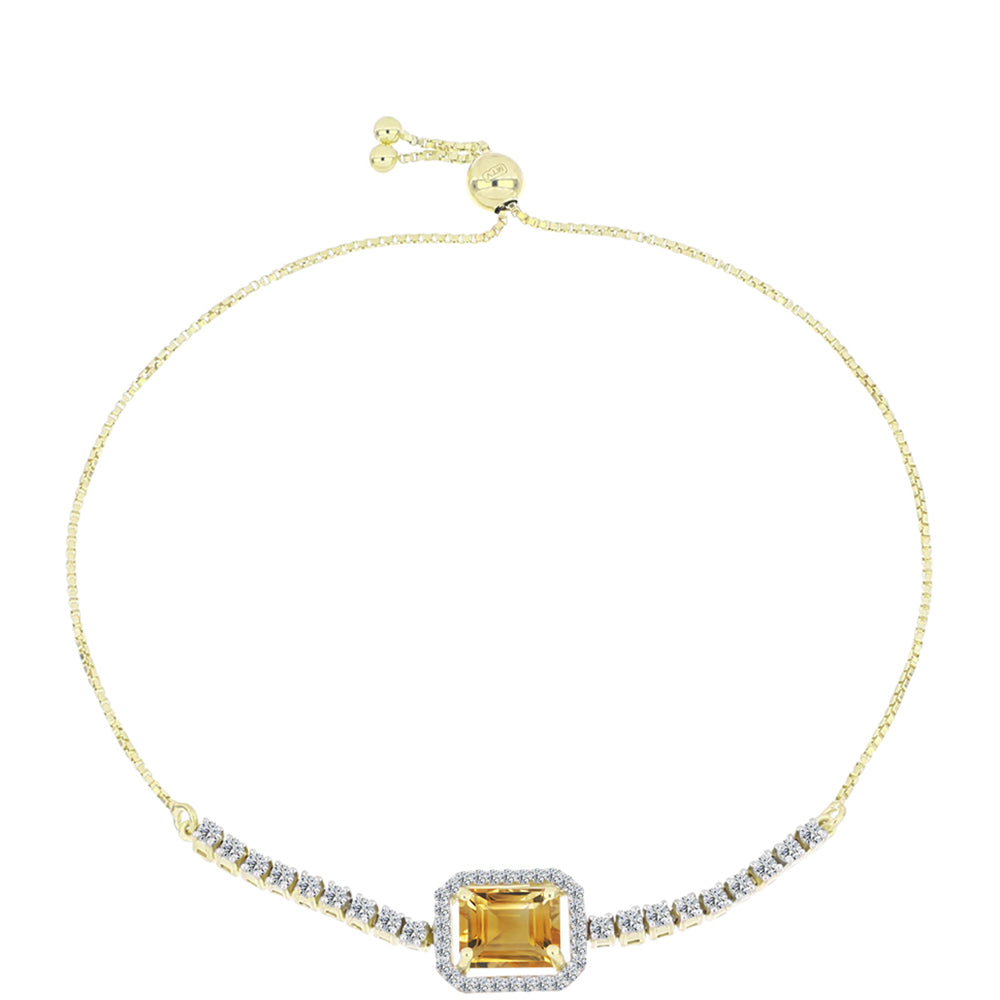 Brățară din Argint 925 Placat cu Aur ( 6.03 grame ) cu Citrin Rio Golden și Topaz Alb 3.16 Carate 1 