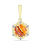 Pandantiv din Argint 925 Placat cu Aur ( 1.75 grame ) cu Jaspul "Lion's Paw" și Topaz Alb 2.1 Carate