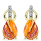 Cercei din Argint 925 Placat cu Aur ( 3.63 grame ) cu Jaspul "Lion's Paw" și Topaz Alb 4.04 Carate