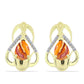 Cercei din Argint 925 Placat cu Aur ( 5.44 grame ) cu Jaspul "Lion's Paw" și Topaz Alb 2.45 Carate