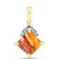 Pandantiv din Argint 925 Placat cu Aur ( 1.24 grame ) cu Jaspul "Lion's Paw" și Topaz Alb 2.73 Carate
