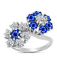 Inel din Argint 925 ( 4.97 grame ) cu Safir Albastru Australian și Topaz Alb 3.44 Carate