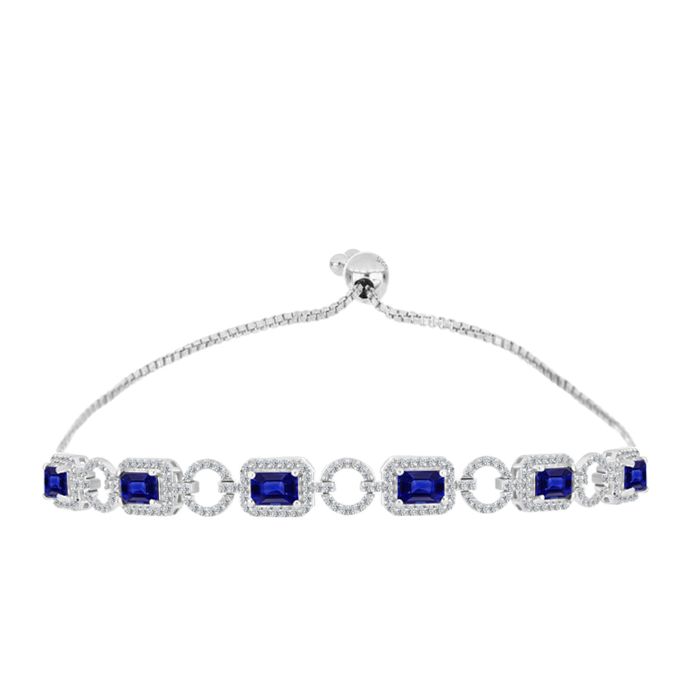 Brățară din Argint 925 ( 7.91 grame ) cu Safir Albastru Australian și Topaz Alb 6.21 Carate 1 