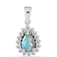 Pandantiv din Argint 925 ( 1.29 grame ) cu Labradorit și Topaz Alb 0.9 Carate