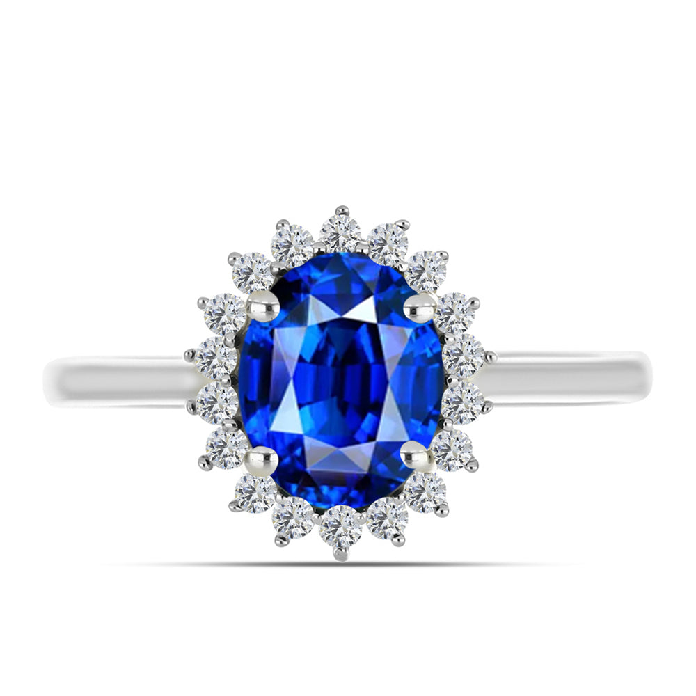 Inel din Argint 925 ( 2.09 grame ) cu Safir Albastru Australian și Topaz Alb 1.92 Carate 1 