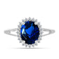 Inel din Argint 925 ( 2.07 grame ) cu Safir Sintetic și Zircon Alb 2.02 Carate