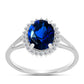 Inel din Argint 925 ( 2.07 grame ) cu Safir Sintetic și Zircon Alb 2.02 Carate