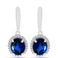 Cercei din Argint 925 ( 3.57 grame ) cu Safir Sintetic și Zircon Alb 4.2 Carate