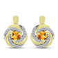 Cercei din Argint 925 Placat cu Aur ( 4.06 grame ) cu Citrin Rio Golden și Topaz Alb 0.77 Carate