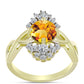 Inel din Argint 925 Placat cu Aur ( 3.33 grame ) cu Citrin Rio Golden și Topaz Alb 1.69 Carate