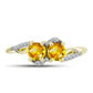 Inel din Argint 925 Placat cu Aur ( 2.27 grame ) cu Citrin Rio Golden și Topaz Alb 1.03 Carate