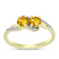 Inel din Argint 925 Placat cu Aur ( 2.27 grame ) cu Citrin Rio Golden și Topaz Alb 1.03 Carate