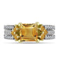 Inel din Argint 925 Placat cu Aur ( 5.76 grame ) cu Citrin Rio Golden și Topaz Alb 2.96 Carate
