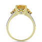 Inel din Argint 925 Placat cu Aur ( 5.76 grame ) cu Citrin Rio Golden și Topaz Alb 2.96 Carate