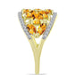 Inel din Argint 925 Placat cu Aur ( 3.63 grame ) cu Citrin Rio Golden și Topaz Alb 2.54 Carate