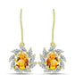 Cercei din Argint 925 Placat cu Aur ( 2.75 grame ) cu Citrin Rio Golden și Topaz Alb 3.25 Carate