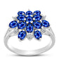 Inel din Argint 925 ( 3.7 grame ) cu Safir Albastru Australian și Topaz Alb 3.33 Carate