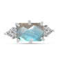 Inel din Argint 925 ( 2.87 grame ) cu Labradorit și Topaz Alb 4.37 Carate